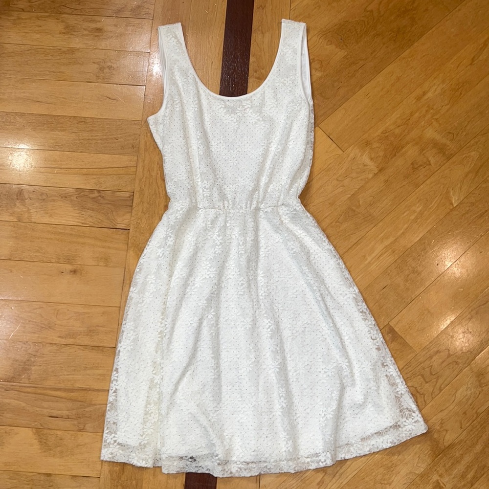 Only Woman’s white and gold lace flower dress